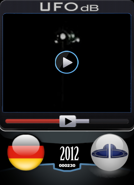 Good sighting with a ufo full of lights moving around in Germany 2012 UFO CARD Number 230