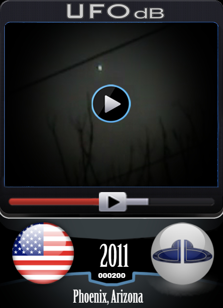 Huge and bright ufo caught on video passing over Phoenix, Arizona 2011 UFO CARD Number 200