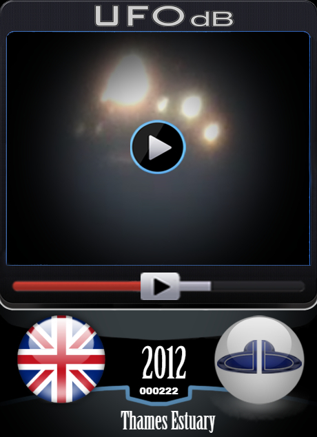 Incredible UFO caught on video over the Thames Estuary England UK 2012 UFO CARD Number 222