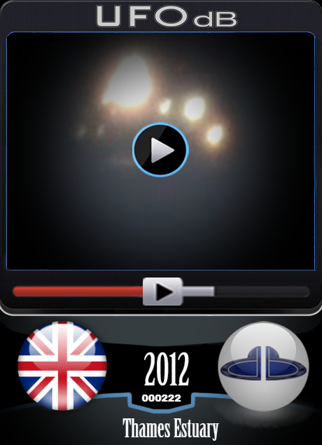 Incredible UFO caught on video over the Thames Estuary England UK 2012 UFO CARD Number 222