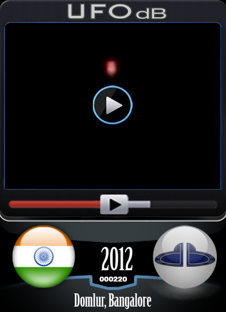 Incredible fleet of UFO probes in the sky of Domlur, India - 2012 UFO CARD Number 220
