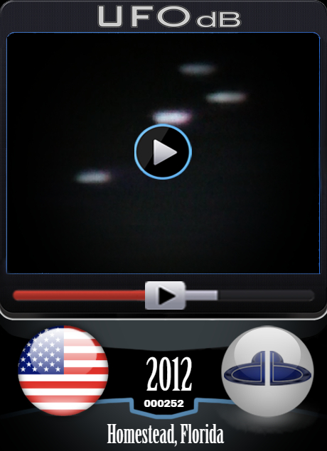 Mass UFO sightings in Florida with many videos - Homestead Miami 2012 UFO CARD Number 252