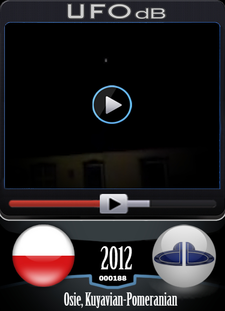 Osie, Poland visited by a fleet of ufos at night caught on video 2012 UFO CARD Number 188