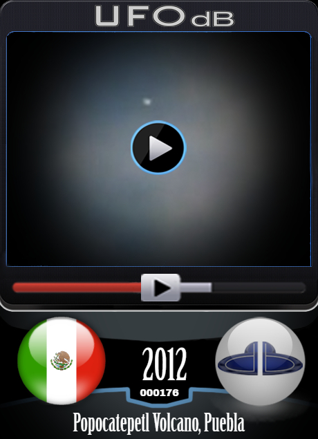 Popocatepetl Volcano ufo sightings caught on video in January 2012 UFO CARD Number 176