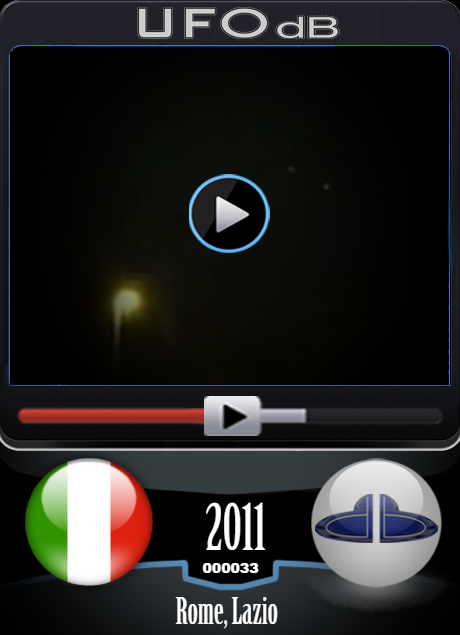 Several UFOs moving in the dark of night over Rome, Italy | July 2011 UFO CARD Number 33