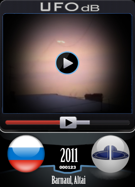 Shapeless UFO caught on video in the sky over Barnaul in Russia - 2011 UFO CARD Number 123