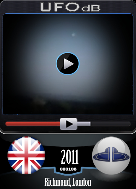 Shinning sphere UFO caught on video with phone - Richmond, London UK UFO CARD Number 196