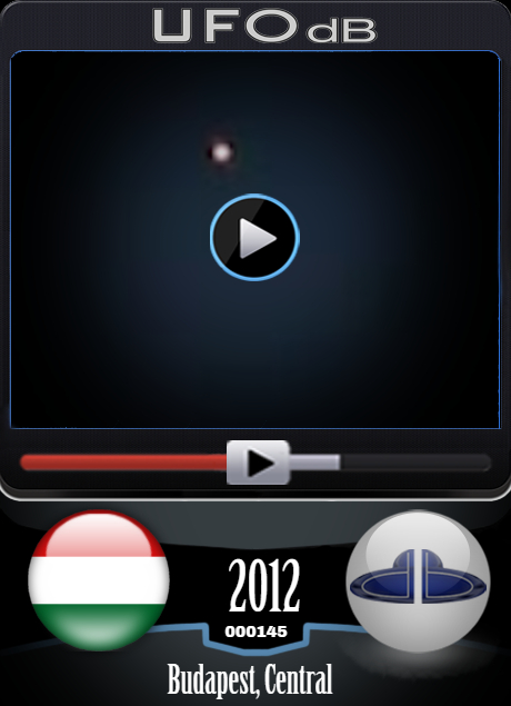 Three red shining sphere UFO over Budapest, Hungary on January 2012 UFO CARD Number 145