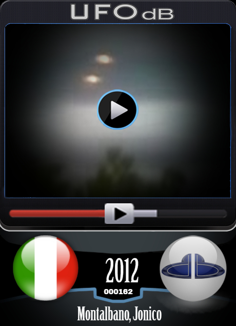 Twin Bright Sparklink UFOs caught on video in Jonico, Italy - 2012 UFO CARD Number 162