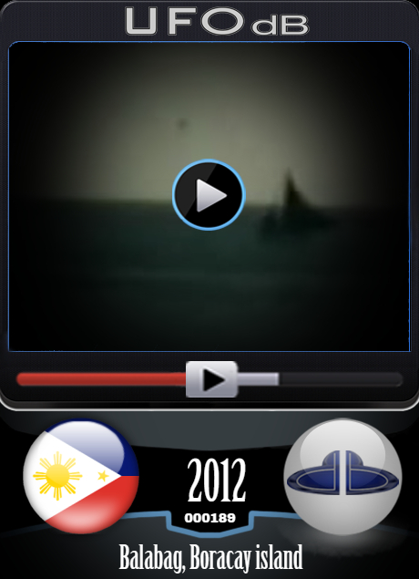 UFO caught on video near the beach of Boracay Island Philippines 2012 UFO CARD Number 189