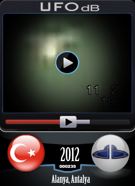 UFO hiding inside a glowing sphere caught on video in Turkey - 2012 UFO CARD Number 235