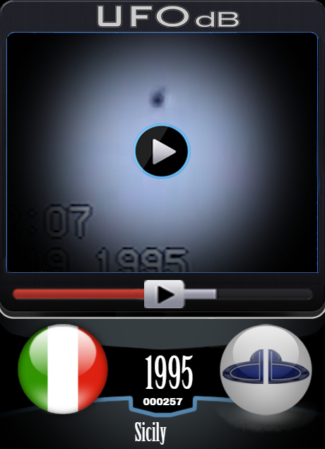 UFO probe over the island of Sicily in Italy caught on video in 1995 UFO CARD Number 257