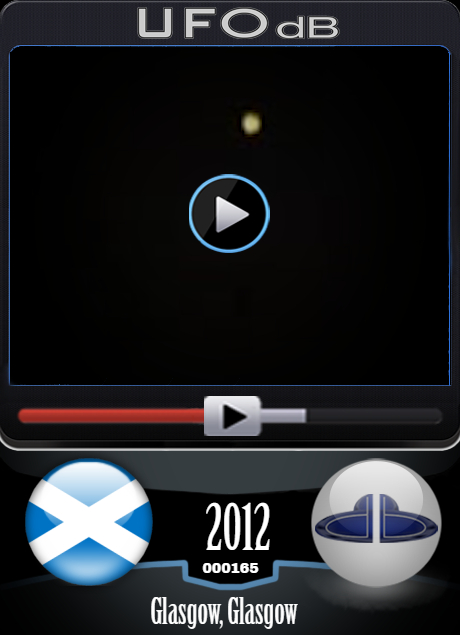 UFO video showing a bright object in the dark night in Scotland 2012 UFO CARD Number 165