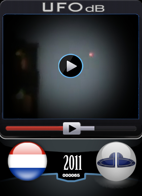 UFO video showing a pair of colorful blinking UFOs in the Netherlands UFO CARD Number 65