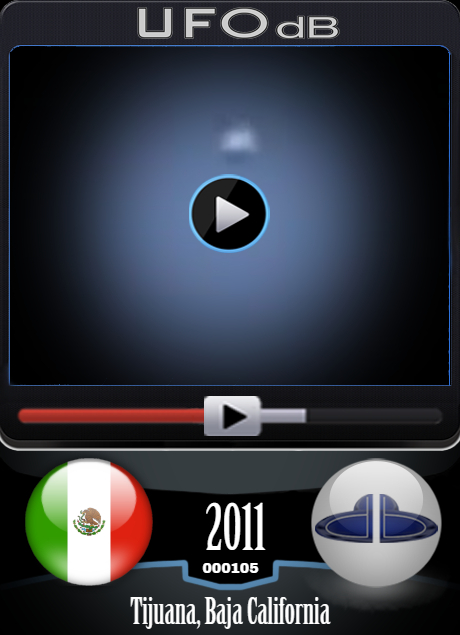 White UFO caught on video in the blue sky of Tijuana, Mexico in 2011 UFO CARD Number 105