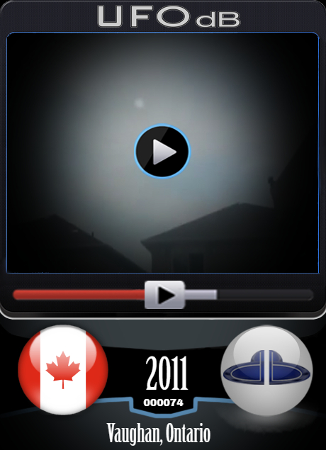 White UFO probe caught flying very low over Vaughan houses in Canada UFO CARD Number 74