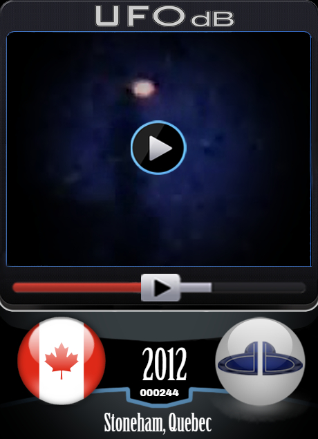 White ball UFO What is that ? - UFO video Stoneham Quebec Canada 2012 UFO CARD Number 244