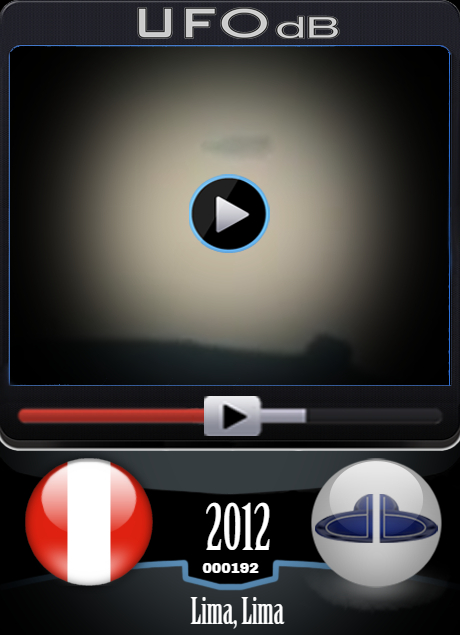 ufo with strange shape in the smog caught on video over Lima Peru 2012 UFO CARD Number 192